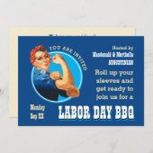 Rosie Riveter LABOR DAY BBQ 招待状 (正面/裏面)