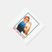 Rosie Riveter Women Power WWIIカードで実行 スタンダードカクテルナプキン (角)