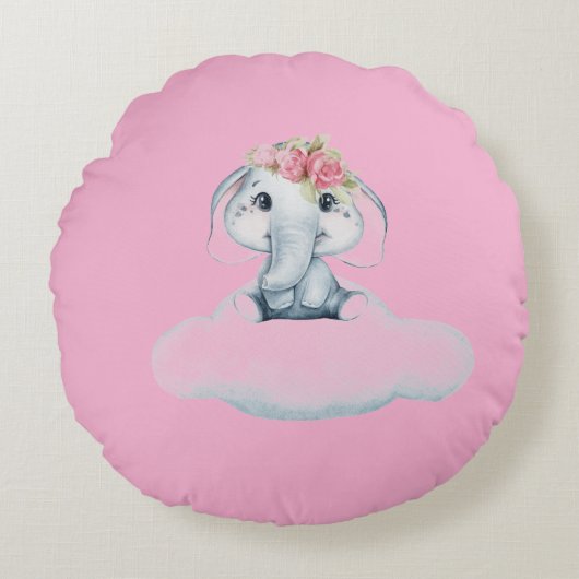 Rosie the Elephantとの夢のような日 ラウンドクッション (正面)