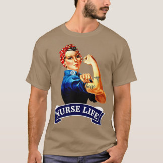 Rosie the RiveterヴィンテージレトロナースライフRN Gif Tシャツ