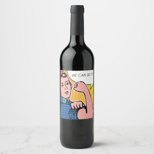Rosie the Riveter我々はそれを行うことができるアーポップ・アートのトリミックス ワインラベル (正面)