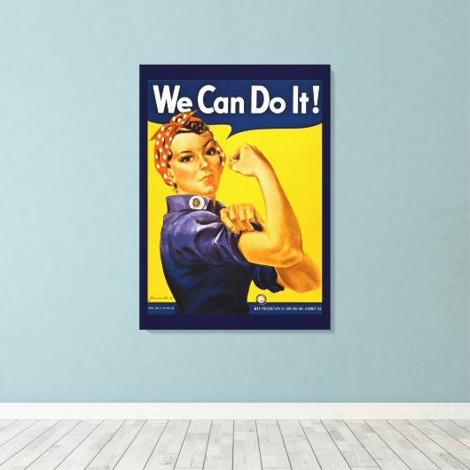 Rosie the Riveter我々はそれを行うことができるヴィンテージ世界大戦2 キャンバスプリント (インサイチュ (ウッドフロア))