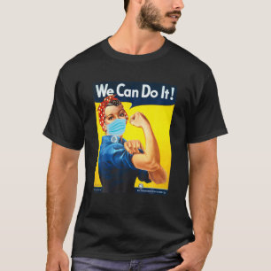 Rosie The Riveter顔私たちはそれを行うことができる顔マスク編集 Tシャツ