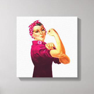 Rosie The Riveter – がんピンク キャンバスプリント
