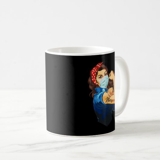 Rosie The Riveter – 女性ナースTシャツTシャツ コーヒーマグカップ (正面右)