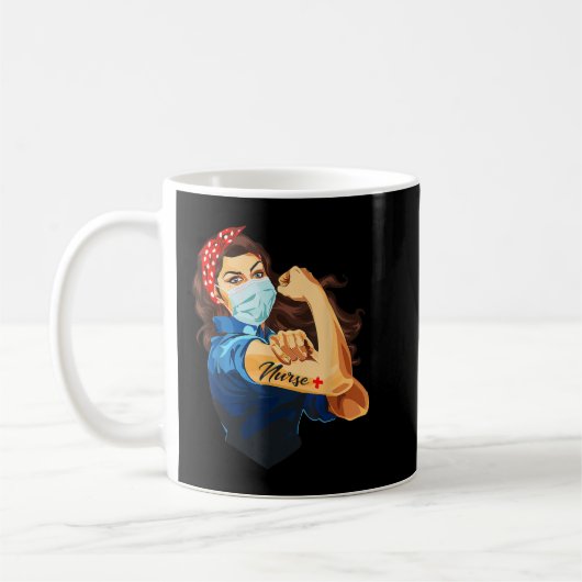 Rosie The Riveter – 女性ナースTシャツTシャツ コーヒーマグカップ (左)