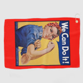 Rosie the Riveter：強い女性の女性のエンパワーメント ゴルフタオル (横)
