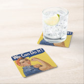 Rosie the Riveter:強い女性の女性のエンパワーメント スクエアペーパーコースター (インサイチュ)