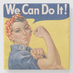 Rosie the Riveter:強い女性の女性のエンパワーメント ストーンコースター