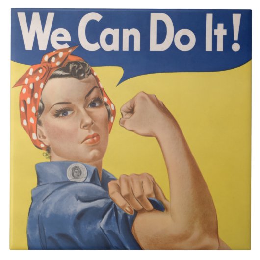 Rosie the Riveter:強い女性の女性のエンパワーメント タイル (正面)