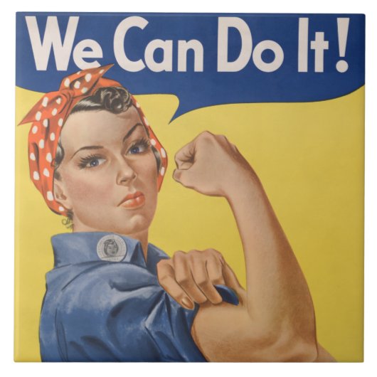 Rosie the Riveter:強い女性の女性のエンパワーメント タイル (正面)