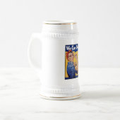 Rosie the Riveter:強い女性の女性のエンパワーメント ビールジョッキ (正面左)