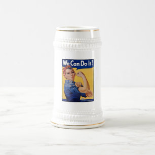 Rosie the Riveter：強い女性の女性のエンパワーメント ビールジョッキ