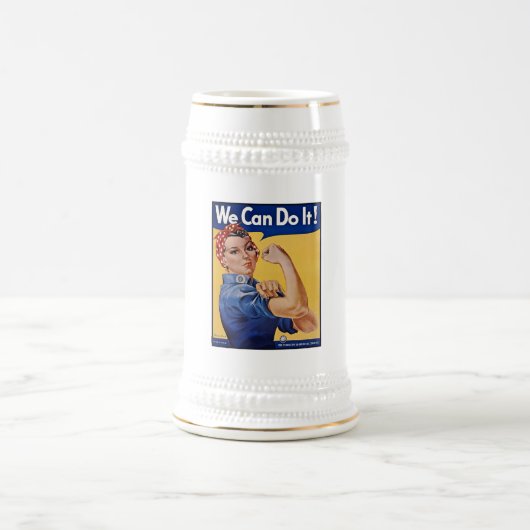 Rosie the Riveter:強い女性の女性のエンパワーメント ビールジョッキ (中央)