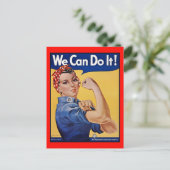 Rosie the Riveter：強い女性の女性のエンパワーメント ポストカード (スタンド正面)