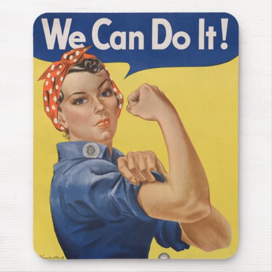 Rosie the Riveter：強い女性の女性のエンパワーメント マウスパッド (正面)