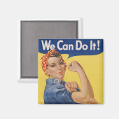 Rosie the Riveter：強い女性の女性のエンパワーメント マグネット (正面/裏面)