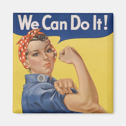 Rosie the Riveter：強い女性の女性のエンパワーメント マグネット (正面)