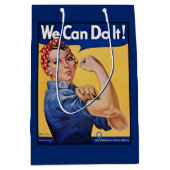 Rosie the Riveter：強い女性の女性のエンパワーメント ミディアムペーパーバッグ (正面)