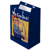 Rosie the Riveter:強い女性の女性のエンパワーメント ミディアムペーパーバッグ (正面アングル)