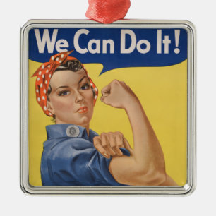 Rosie the Riveter:強い女性の女性のエンパワーメント メタルオーナメント