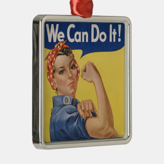 Rosie the Riveter:強い女性の女性のエンパワーメント メタルオーナメント (右)