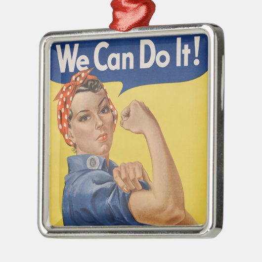 Rosie the Riveter:強い女性の女性のエンパワーメント メタルオーナメント (左)