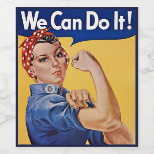 Rosie the Riveter:強い女性の女性のエンパワーメント ワインラベル