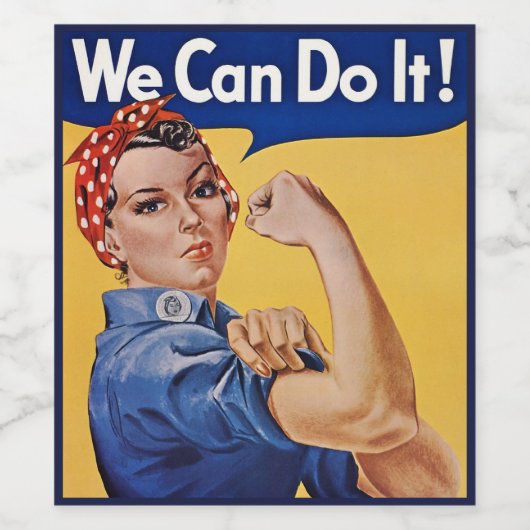 Rosie the Riveter:強い女性の女性のエンパワーメント ワインラベル (シングルラベル)
