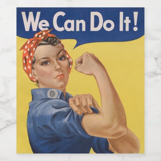 Rosie the Riveter：強い女性の女性のエンパワーメント ワインラベル (シングルラベル)