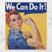 Rosie the Riveter:強い女性の女性のエンパワーメント ワインラベル (シングルラベル)