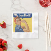 Rosie the Riveter：強い女性の女性のエンパワーメント 縁ありカクテルナプキン (インサイチュ)