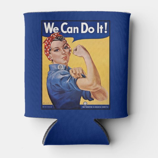 Rosie the Riveter：強い女性の女性のエンパワーメント 缶クーラー (正面)