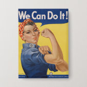 Rosie the Riveter:強い女性の女性のエンパワーメント 缶バッジ (正面)
