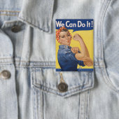Rosie the Riveter:強い女性の女性のエンパワーメント 缶バッジ (インサイチュ)
