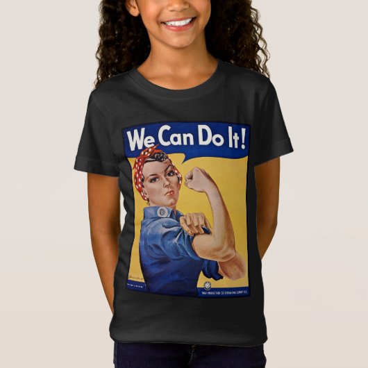 Rosie the Riveter:強い女性の女性のエンパワーメント Tシャツ (正面)