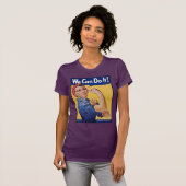 Rosie the Riveter：強い女性の女性のエンパワーメント Tシャツ (正面フル)