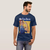 Rosie the Riveter：強い女性の女性のエンパワーメント Tシャツ (正面フル)