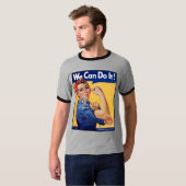 Rosie the Riveter:強い女性の女性のエンパワーメント Tシャツ (正面フル)