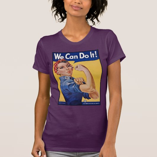 Rosie the Riveter：強い女性の女性のエンパワーメント Tシャツ (正面)