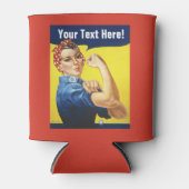 Rosie the Riveter add文字 缶クーラー (正面)