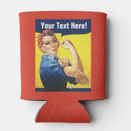 Rosie the Riveter add文字 缶クーラー (裏面)
