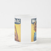 Rosie the Riveter African American Lady フロストグラスマグカップ (中央)