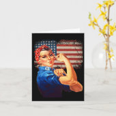 Rosie The Riveter American Flag Usa Rosie The Rive カード (黄色い花)