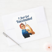 Rosie the Riveter Covid-19ワクチン接種 スクエアシール (封筒)