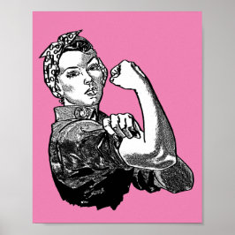 Rosie The Riveter Feminist (Pink) ポスター