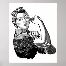 Rosie The Riveter Feminist (Transparent-No-Fill)