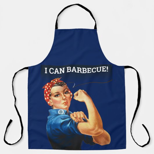 Rosie The Riveter I Can Barbeque Grill Master エプロン (正面)