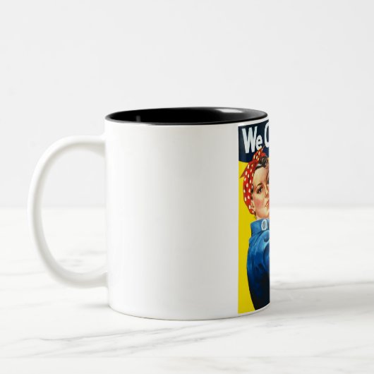 Rosie the Riveter (Iconic Poster) (We Can It!) ツートーンマグカップ (左)