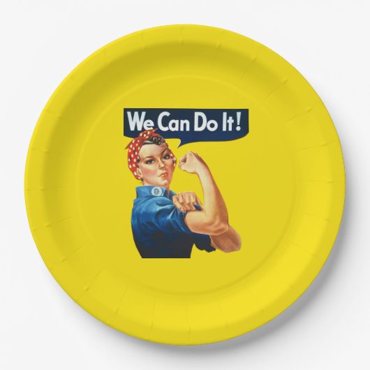 Rosie the Riveter (Iconic Poster) (We Can It!) ペーパープレート (正面)